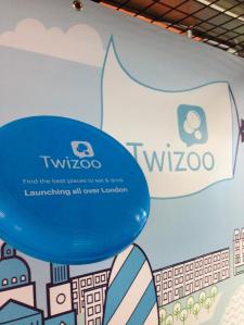 Promotional frisbee at Twizoo launch